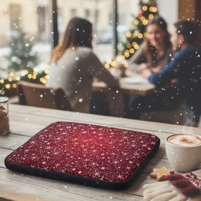 Housse Pour Ordinateur Portable Festif Feu rouge de neige (Créateur téléchargé)