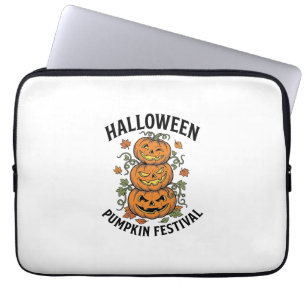 Housse Pour Ordinateur Portable Festival de citrouilles d'Halloween Jack O Lantern