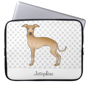 Housse Pour Ordinateur Portable Feu Italien Greyhound Cute Dog Avec Nom Personnali