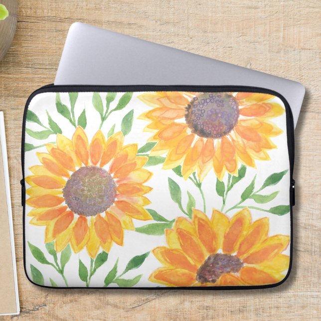 Housse Pour Ordinateur Portable Feuillage de tournesol jaune (Créateur téléchargé)