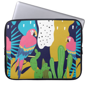 Housse Pour Ordinateur Portable Feuille de jungle tropicale arrière - plan avec pe