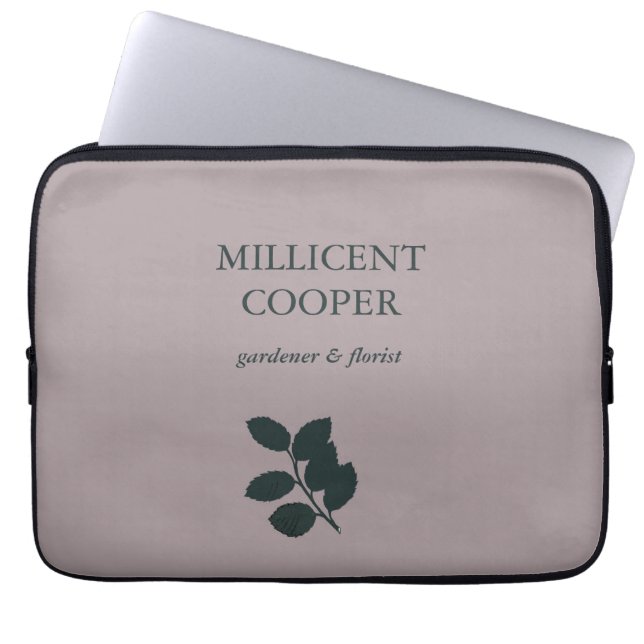 Housse Pour Ordinateur Portable Feuille gris foncé silhouette violet (Devant)