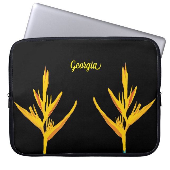 Housse Pour Ordinateur Portable Feuille jaune (Devant)