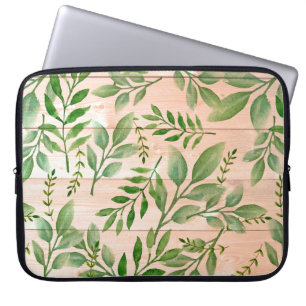 Housse Pour Ordinateur Portable Feuilles D'Aquarelle Et Brindilles