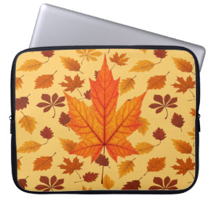 Housse Pour Ordinateur Portable Feuilles d'automne dorées
