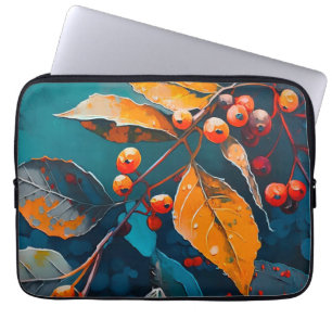 Housse Pour Ordinateur Portable Feuilles d'automne et canneberge. Nature automne f
