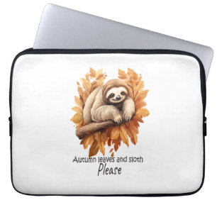Housse Pour Ordinateur Portable Feuilles d'automne et fentes S'il vous plaît