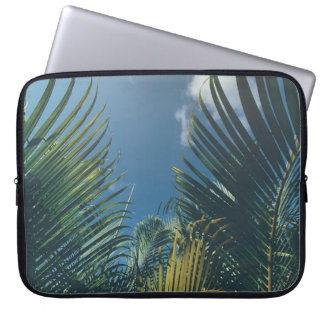 HOUSSE POUR ORDINATEUR PORTABLE FEUILLES DE PALMIERS TROPICAUX