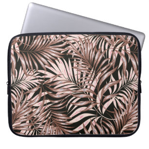 Housse Pour Ordinateur Portable Feuilles de palmiers tropicaux, jungle. Patte flor