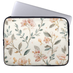 Housse Pour Ordinateur Portable Feuilles de peinture à l'aquarelle botanique flora