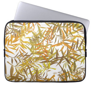 Housse Pour Ordinateur Portable Feuilles de saule dorées, bronze et brunes