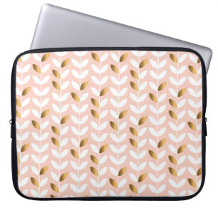 Housse Pour Ordinateur Portable Feuilles d'or élégantes : Rosy Vintage.