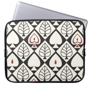 Housse Pour Ordinateur Portable Feuilles géométriques, motif naturel transparent.