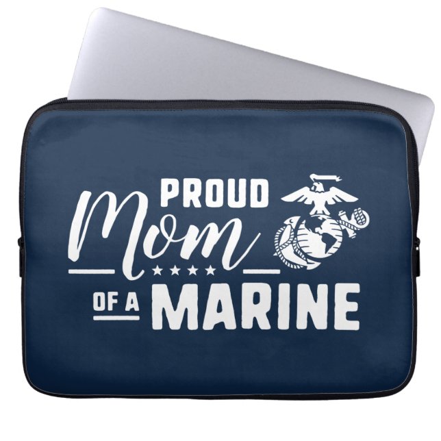 Housse Pour Ordinateur Portable Fier maman d'une Marine (Devant)