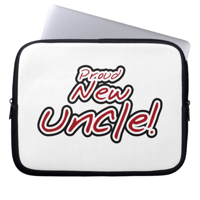 Housse Pour Ordinateur Portable Fiers nouveaux cadeaux d'oncle rouge et noir (Devant)