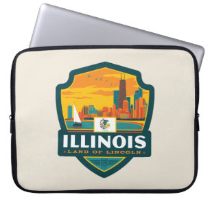 Housse Pour Ordinateur Portable Fierté de l'État Illinois
