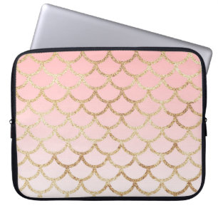 Housse Pour Ordinateur Portable Fille Blush rose et Parties scintillant de sirène 