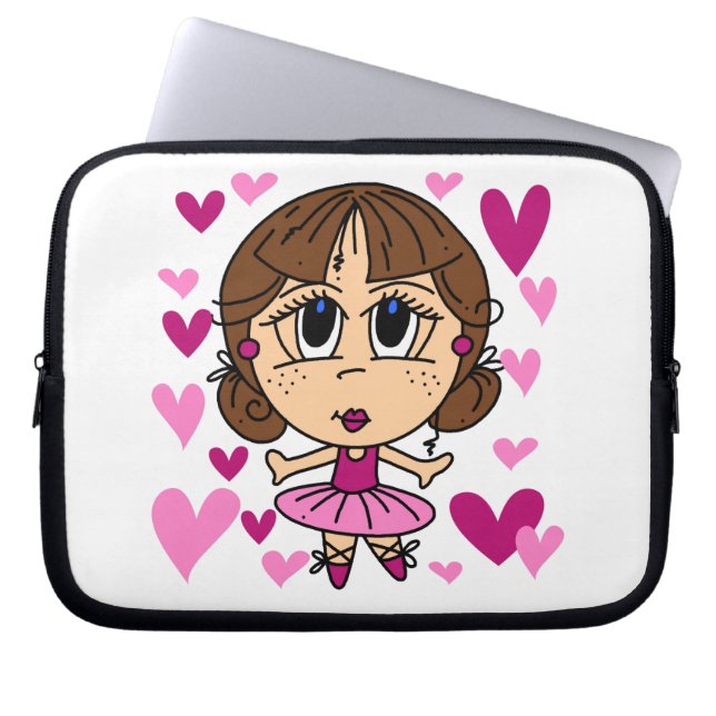 Housse Pour Ordinateur Portable Fille de ballerine (Devant)