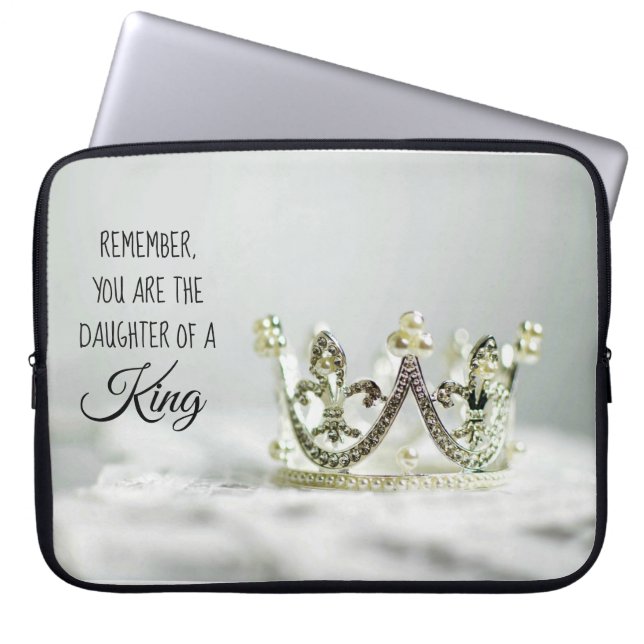 Housse Pour Ordinateur Portable Fille d'un roi à couronne blanche (Devant)