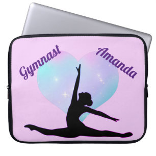 Housse Pour Ordinateur Portable Fille Gymnastique Personnalisée Gymnaste Violette