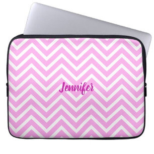 Housse Pour Ordinateur Portable Fille Motif Rose Clair Et Chevron