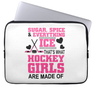 Housse Pour Ordinateur Portable filles mignonnes de hockey sur glace de sucre et