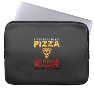 Housse Pour Ordinateur Portable Films d'horreur Pizza Halloween Crâne Chauves-sour