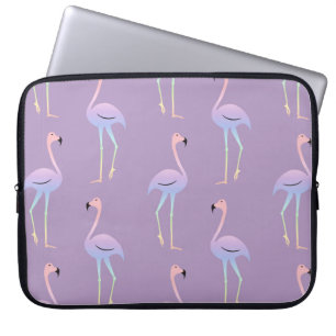 Housse Pour Ordinateur Portable Flamant rose ornithologique coloré. Belle et tran