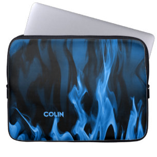 Housse Pour Ordinateur Portable Flames bleu Cobalt   Personnalisé