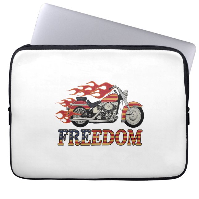 Housse Pour Ordinateur Portable Flammes de moto Liberté (Devant)