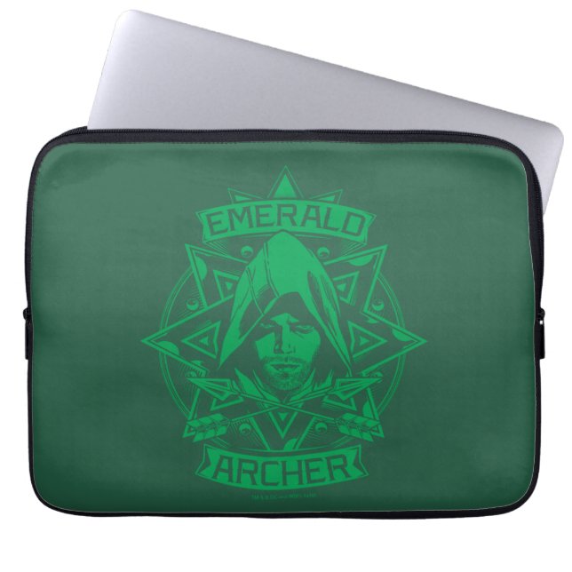 Housse Pour Ordinateur Portable Flèche | Emerald Archer Graphic (Devant)