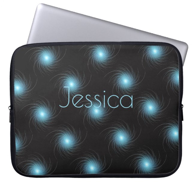 Housse Pour Ordinateur Portable Flèches fractales bleues (Devant)