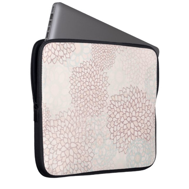 Housse Pour Ordinateur Portable Fleur blanche et lavande (Devant droit)