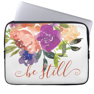 Housse Pour Ordinateur Portable Fleur bleue immobile