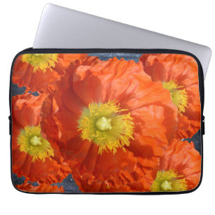 Housse Pour Ordinateur Portable Fleur de pavot orange orange clair