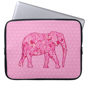 Housse Pour Ordinateur Portable Fleur d'éléphant - rose fuchsia