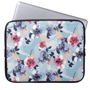 Housse Pour Ordinateur Portable fleur design motif textile illustration, arrière