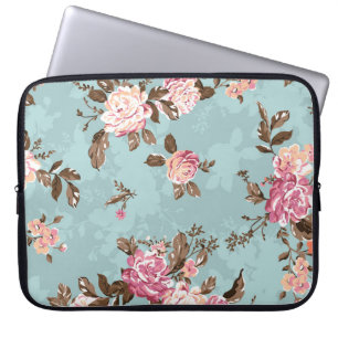 Housse Pour Ordinateur Portable fleur design motif textile illustration, arrière