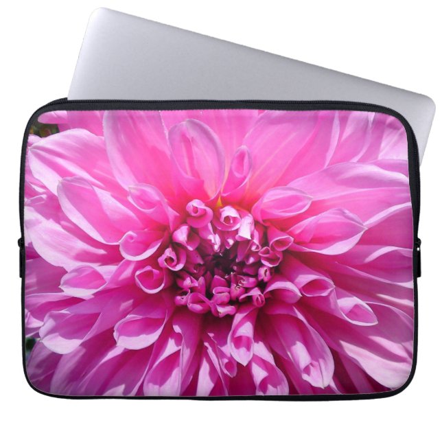 Housse Pour Ordinateur Portable Fleur Dhalia violette rose (Devant)