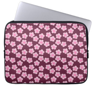 Housse Pour Ordinateur Portable Fleur Frangipani rose Motif sans couture