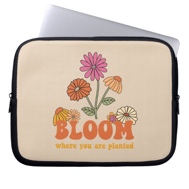 Housse Pour Ordinateur Portable Fleur Où vous êtes planté (Devant)
