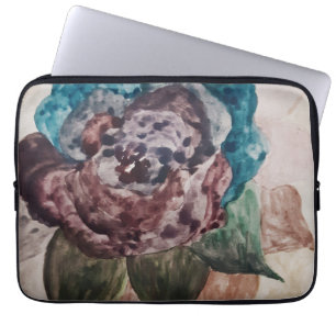 Housse Pour Ordinateur Portable Fleur Princess Pastel Marine Bleu Blush Rose Flora