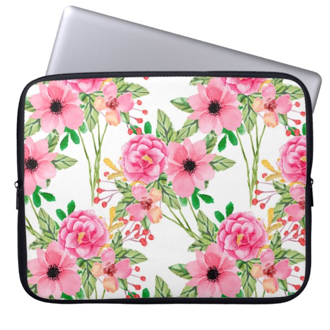 Housse Pour Ordinateur Portable Fleurs (Devant)