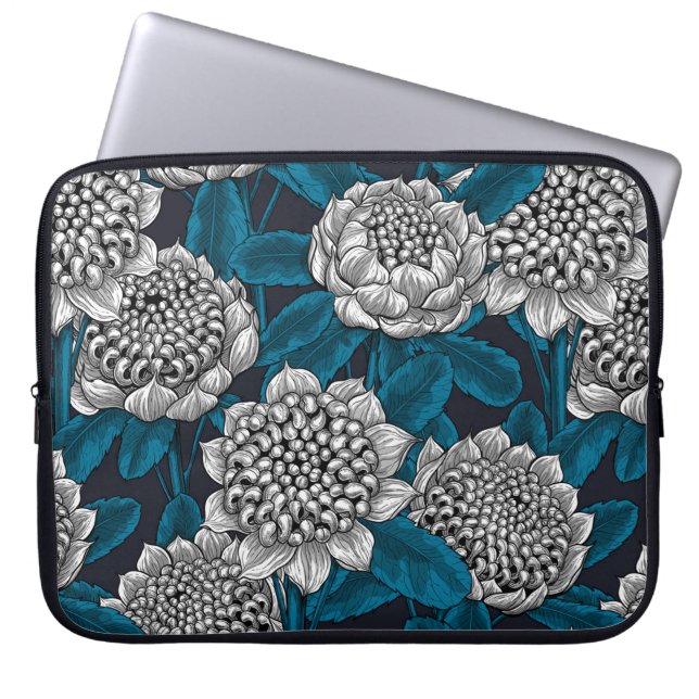 Housse Pour Ordinateur Portable Fleurs blanches de waratah (Devant)