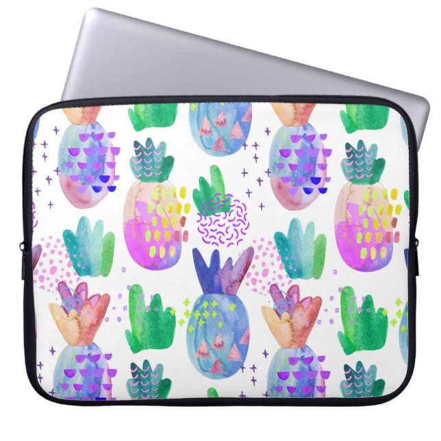 Housse Pour Ordinateur Portable Fleurs d'automne peintes à la main, motif sans sou (Devant)