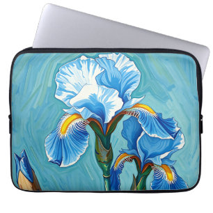 Housse Pour Ordinateur Portable Fleurs de l'iris bleu motif artistique