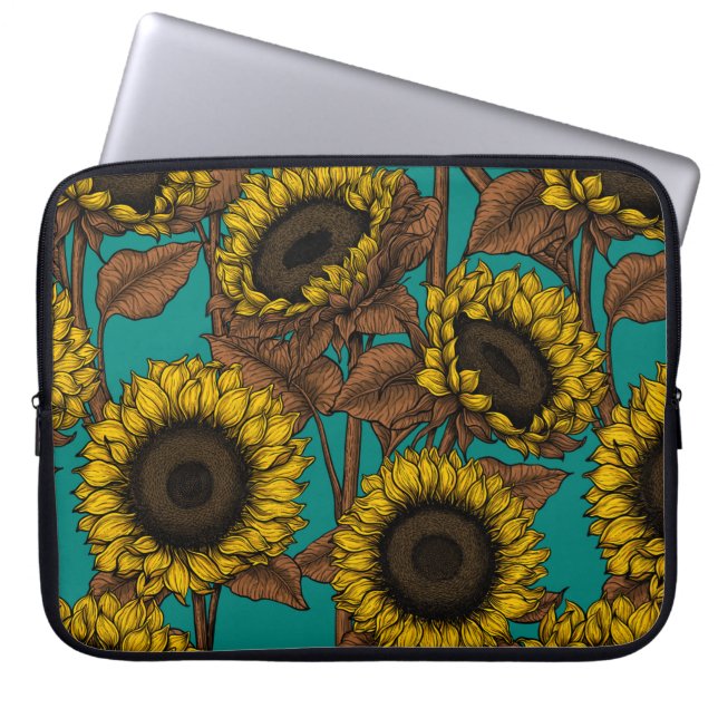Housse Pour Ordinateur Portable Fleurs de soleil (Devant)