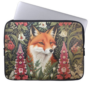 Housse Pour Ordinateur Portable Fleurs Fox et Foxglove William Morris Inspiré