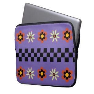 Housse Pour Ordinateur Portable Fleurs Punk Rétro