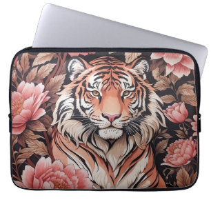 Housse Pour Ordinateur Portable Fleurs roses de tigre en Mémerisation